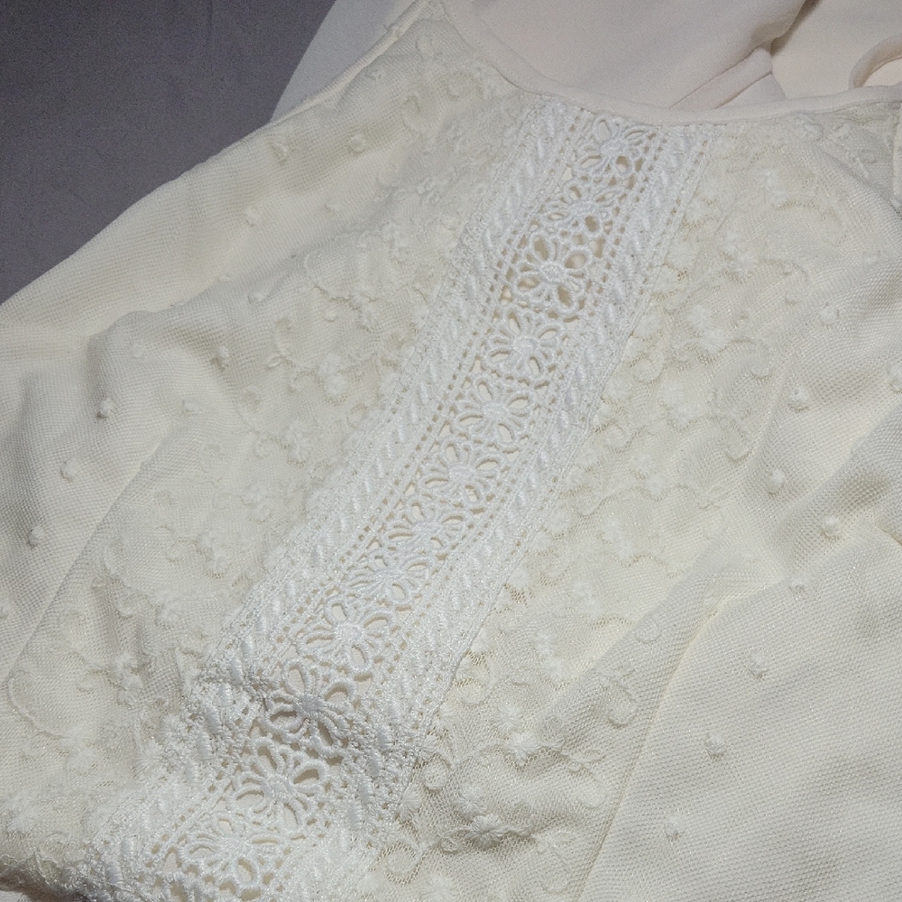 BEAUTIFUL Marineblu Cream Lace Maxi Dress Size L